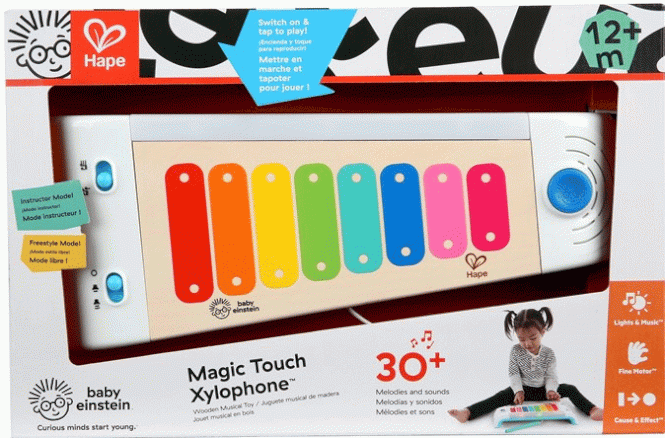 Baby Einstein Hape Magic Touch doet alsof je leerspeelgoed winkelt, met echte geluiden en muziek, ontwikkeling van fijne motoriek, groeit van baby tot peuter, vanaf 9 maanden